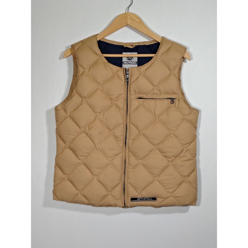 Burton Snowboards Toast Quilted Down‎ Vest Women's Size M Tan Insulated Puffer